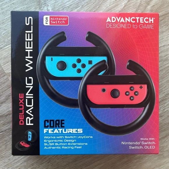 Complete Nintendo Switch Console + 2-Pc Racing Wheels Set ($10 value) - Picture 5 of 7